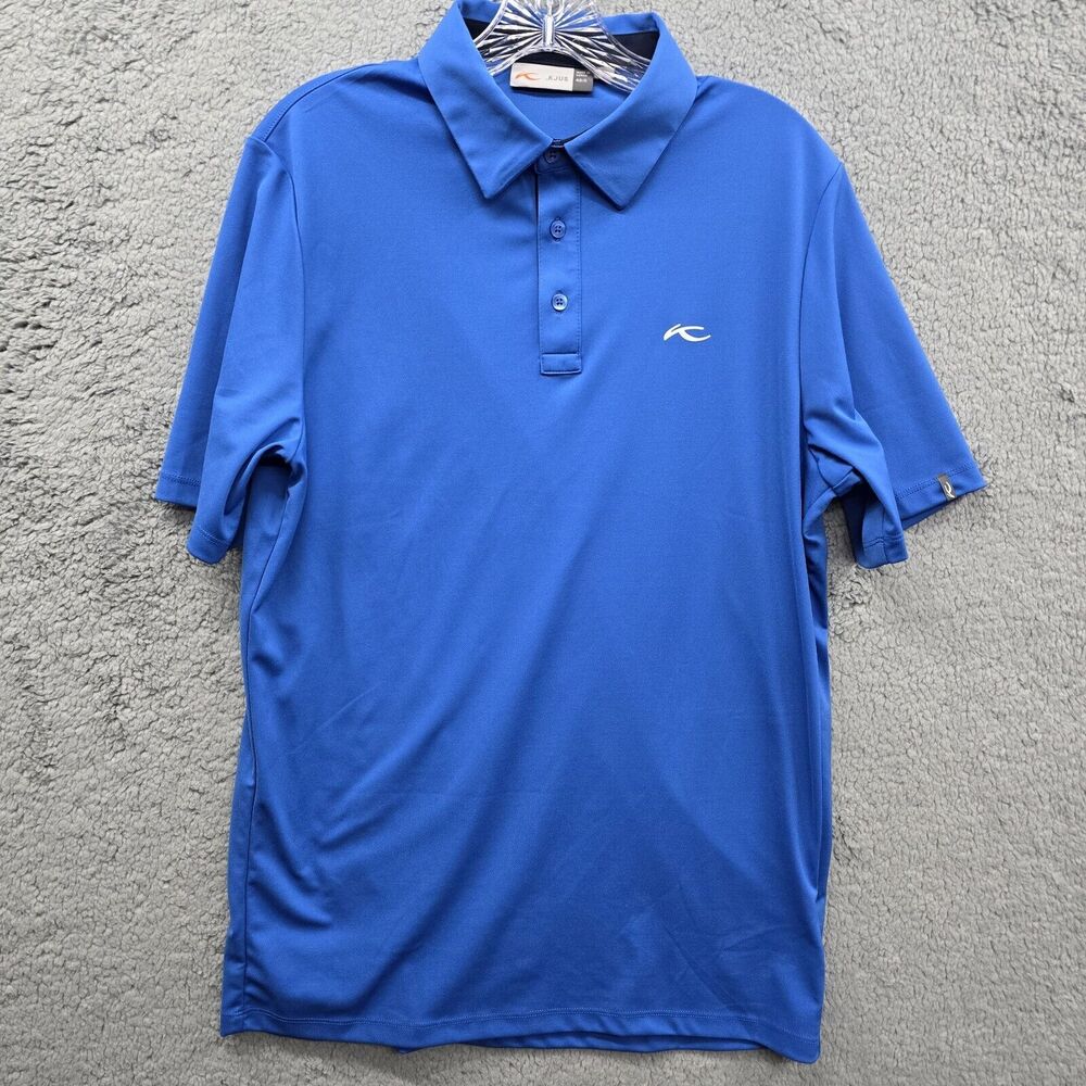 Kjus Men's Blue Polo Shirt Short Sleeve 50+ UPF Golf Size S